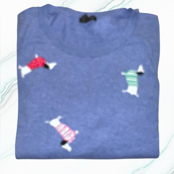 Talbots Dachshund Blue Sweater with Doxie Dog Pattern - Picture 3 of 10